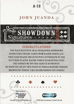 2006 Razor Poker - Showdown Signatures #A-12 John Juanda Back
